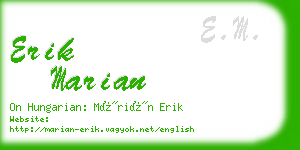 erik marian business card